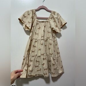 Rylee + Cru Tan Dress with Animal Print